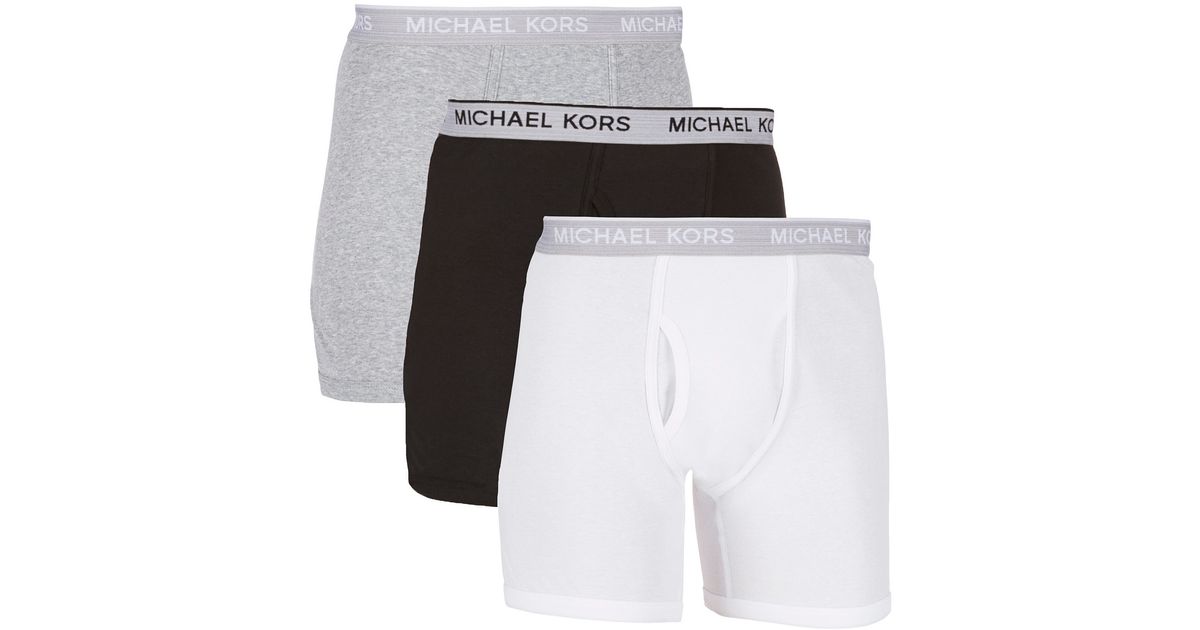 Michael kors Cotton Modal Boxer Briefs 3pack in Black for Men Lyst