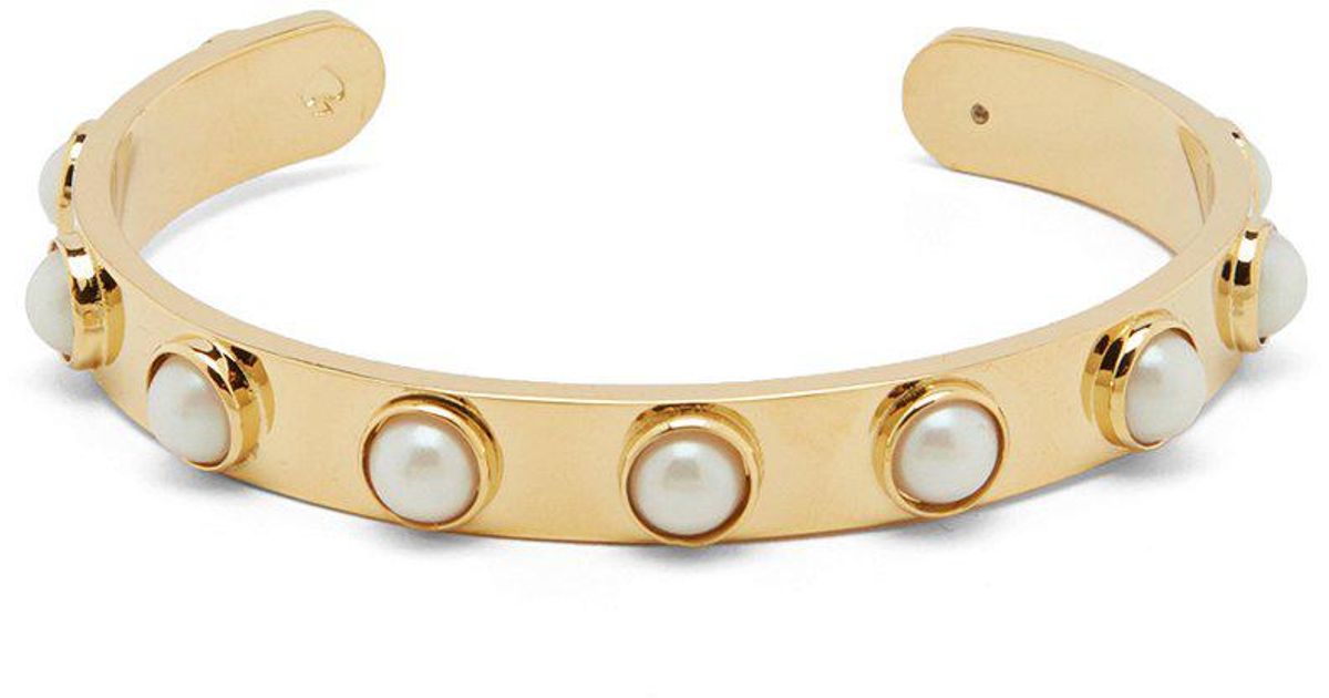 Lyst Kate Spade Faux Pearl Cuff Bracelet In Metallic