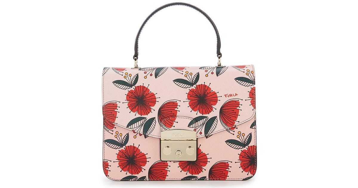 Lyst Furla Metropolis Fl Small Top Handle Bag In Red