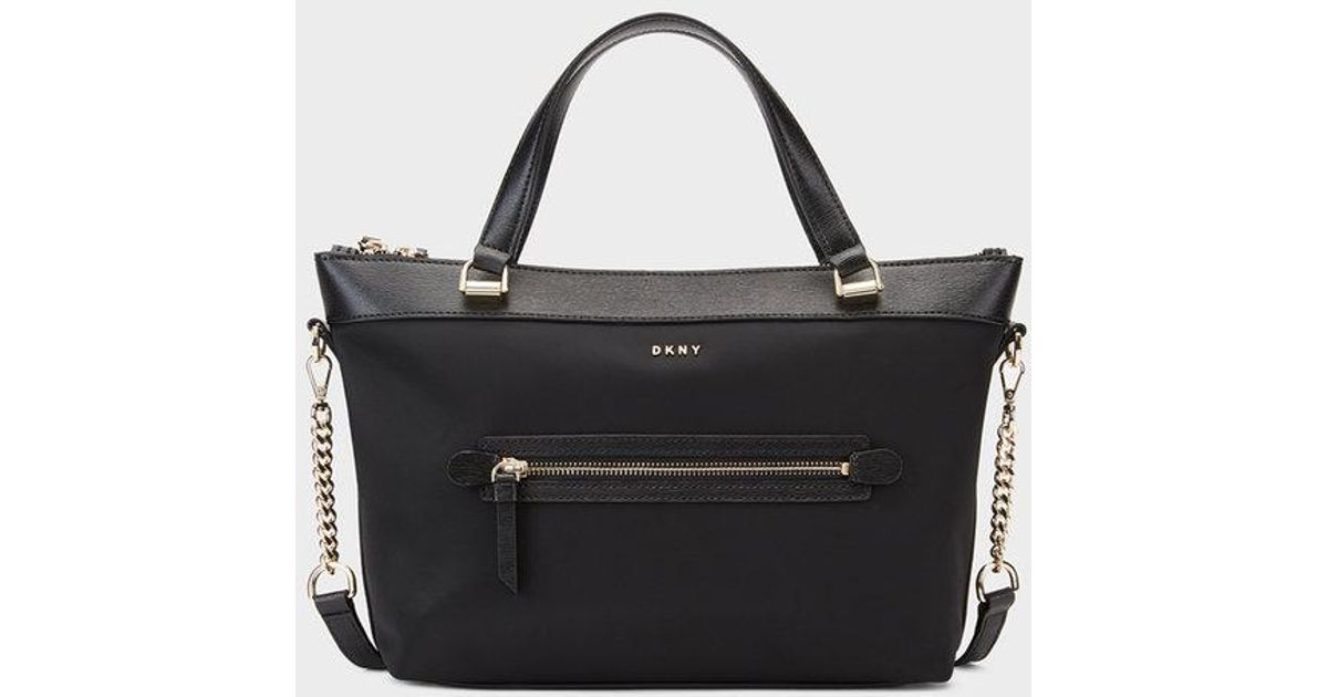 Lyst Dkny Nylon Top Zip Satchel In Black