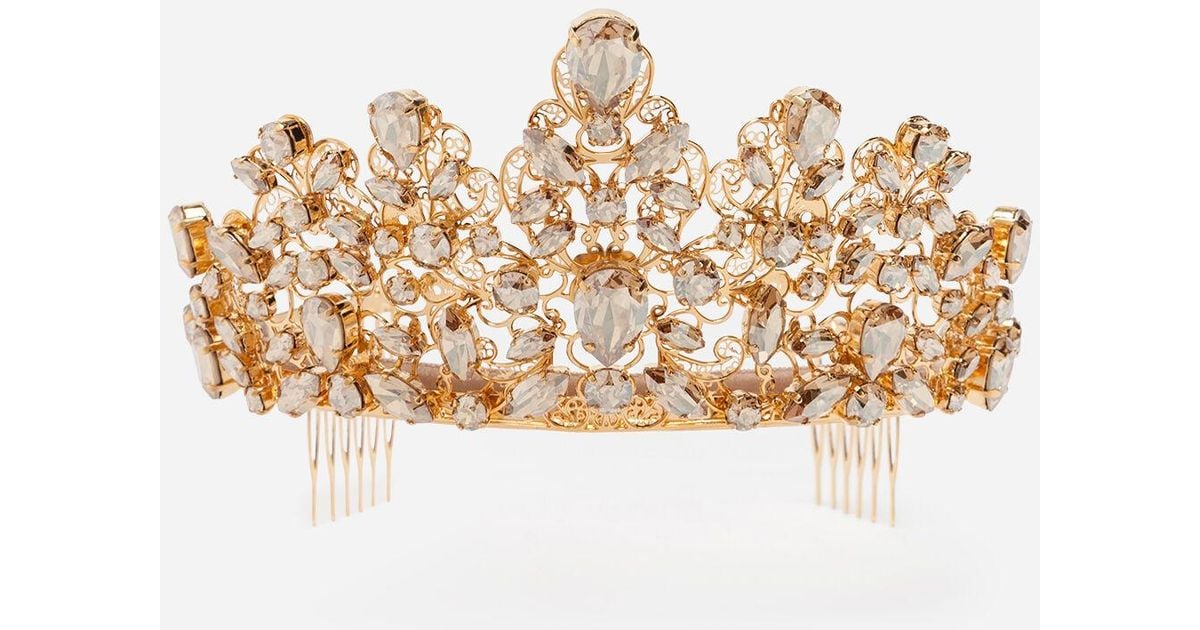 Dolce & Gabbana Tiara With Rhinestones in Metallic - Lyst