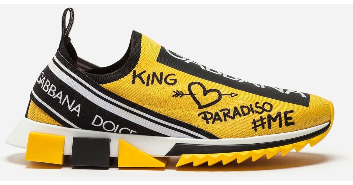 dolce and gabbana yellow and black sneakers