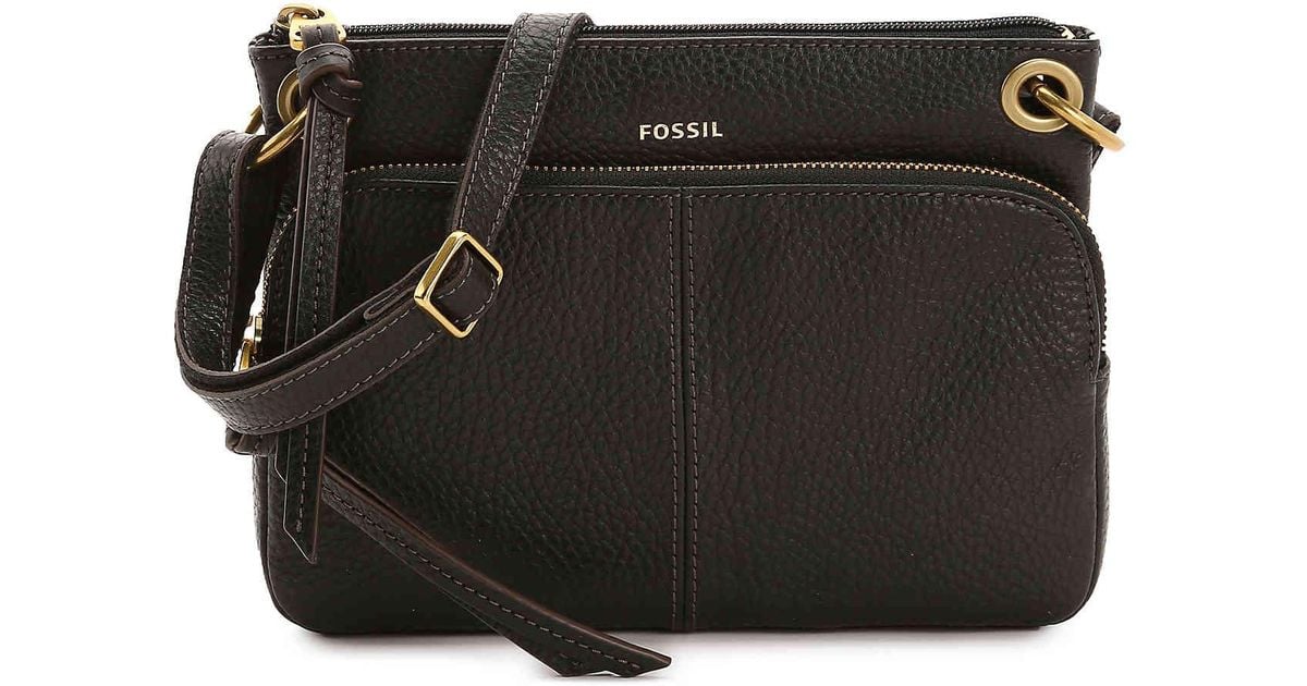 Lyst - Fossil Karli Leather Crossbody Bag in Black