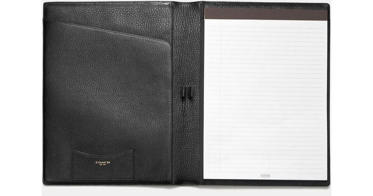 Lyst COACH Crosby Leather Executive Portfolio in Black for Men