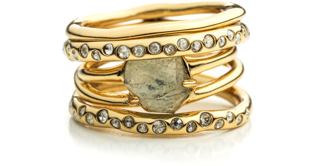 Lyst - Alexis bittar Kinetic Gold Rotating Stack Ring in Metallic