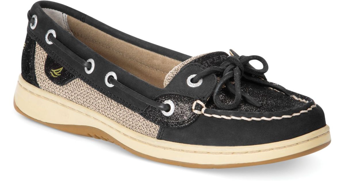 womens black sperry shoes