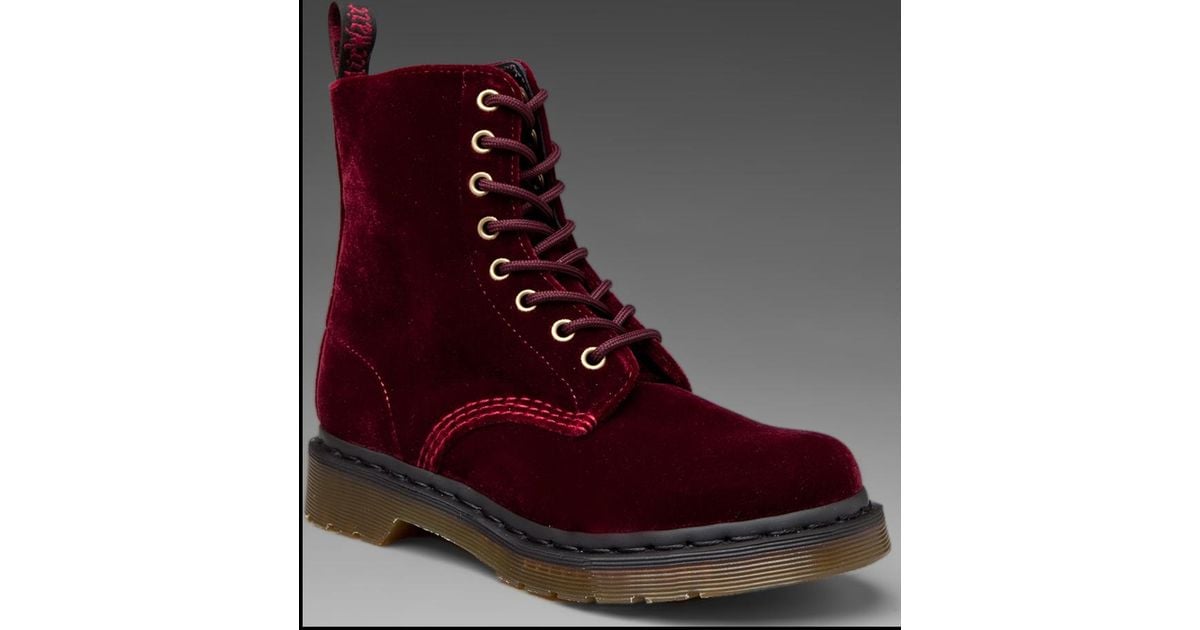 dr martens velvet red