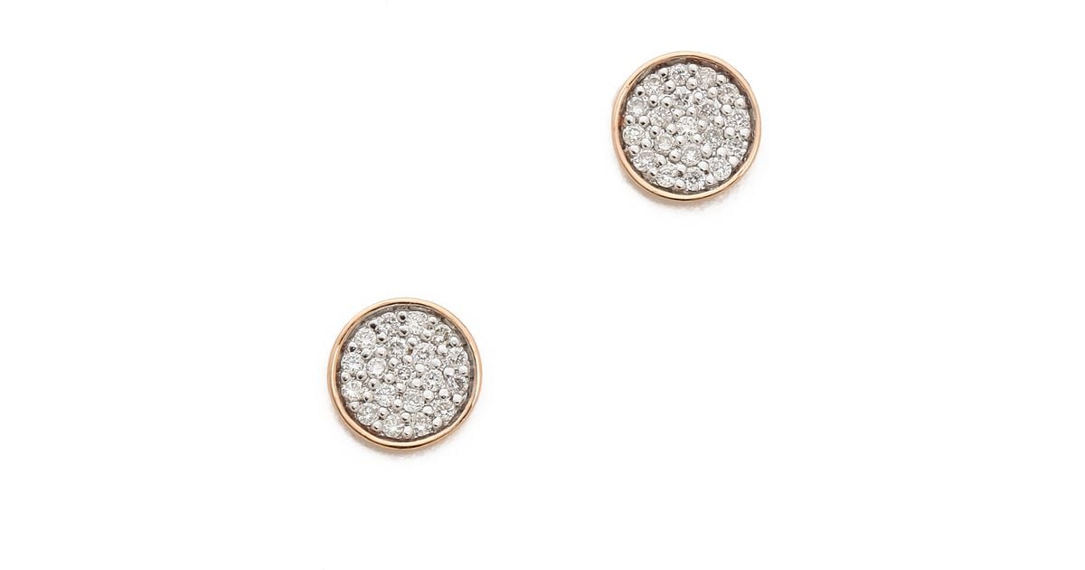 Lyst Ginette Ny Round Sequin Diamond Stud Earrings Clear Rose Lyst Ginette Ny Round Sequin Diamond Stud Earrings Clear Rose Gold In Metallic