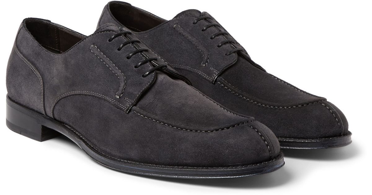 Lyst Brioni Suede Derby Shoes in Gray for Men
