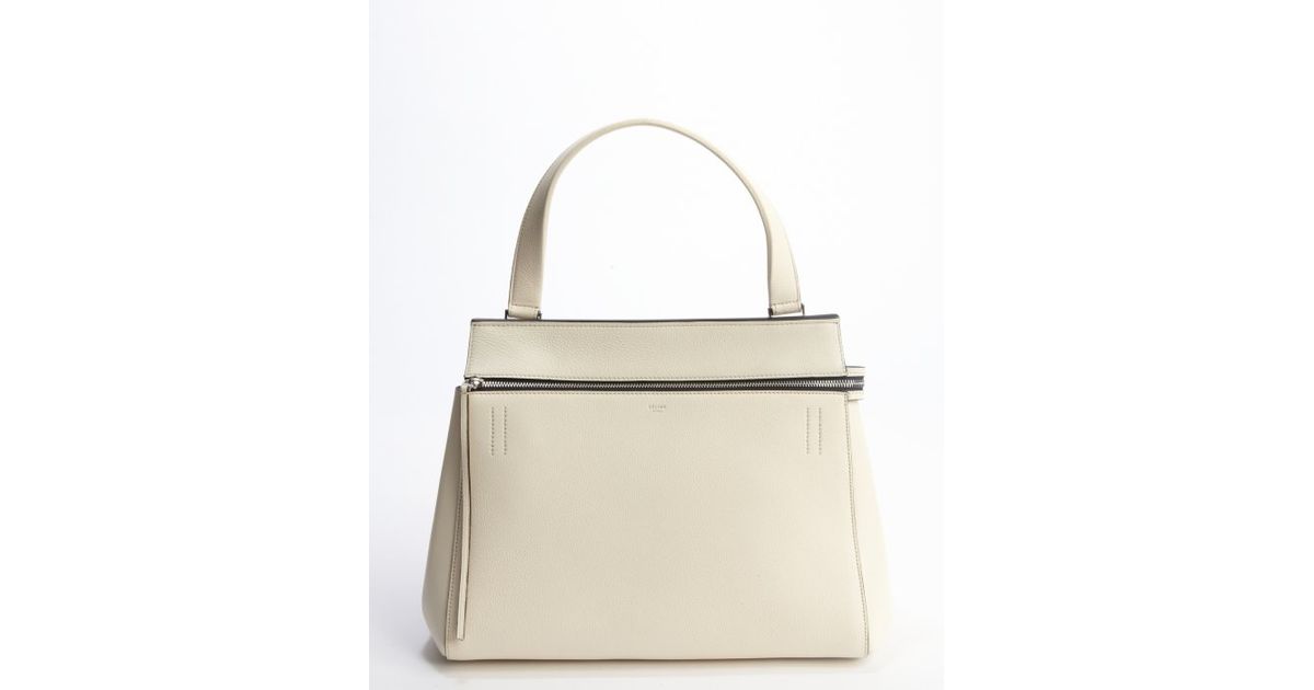 celine original bags - Cline White Calfskin Edge Top Handle Bag in White | Lyst