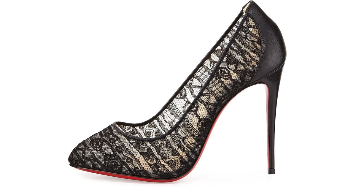 christian louboutin dorissima lace red sole pump black christian louboutin dorissima lace red sole pump black