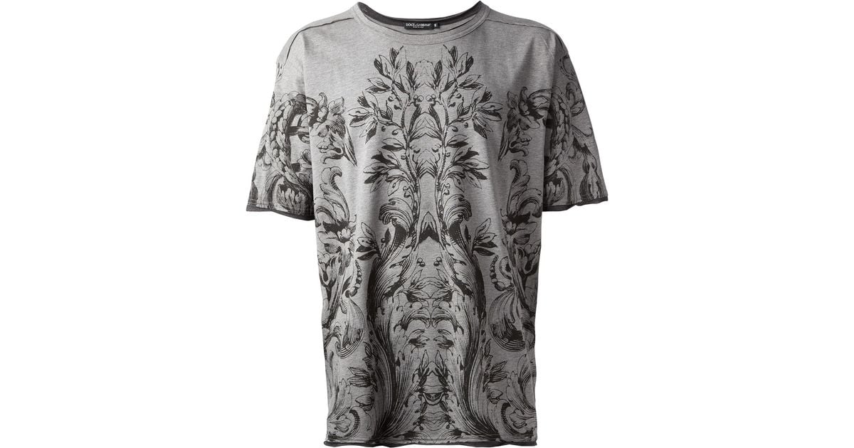 Dolce & gabbana Printed Tshirt in Gray for Men | Lyst