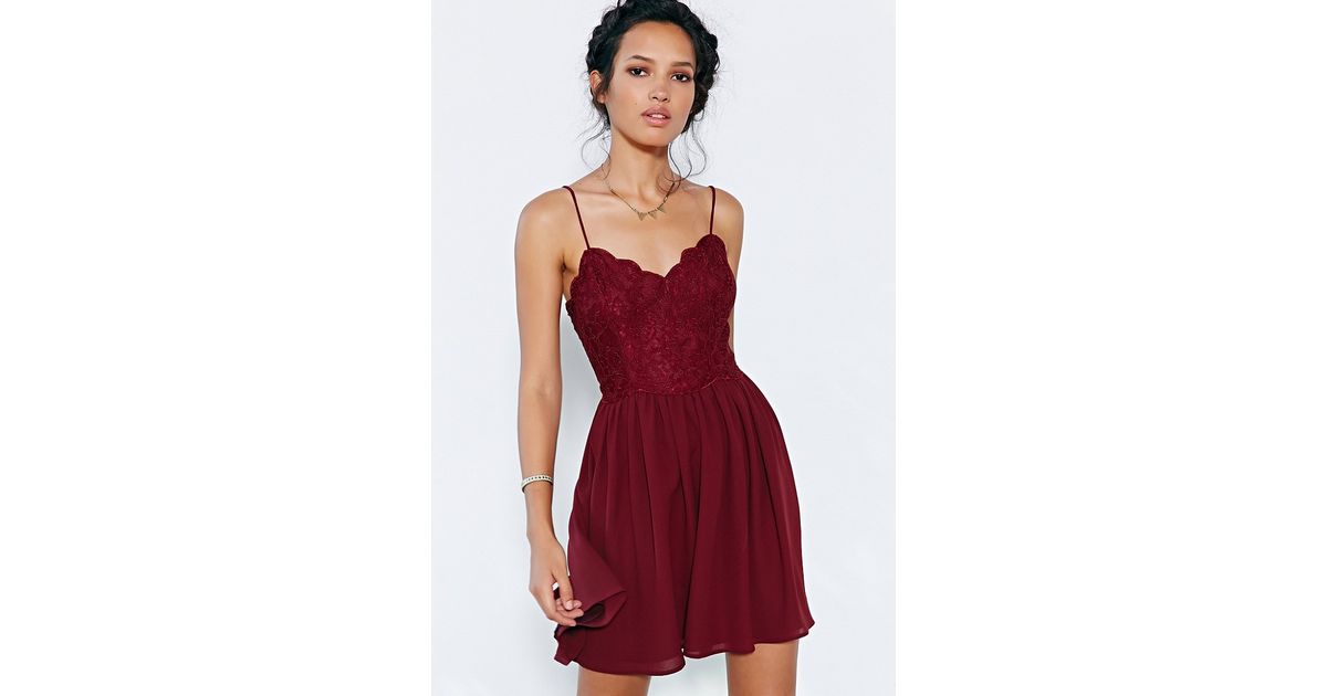 Maroon Lace Dress