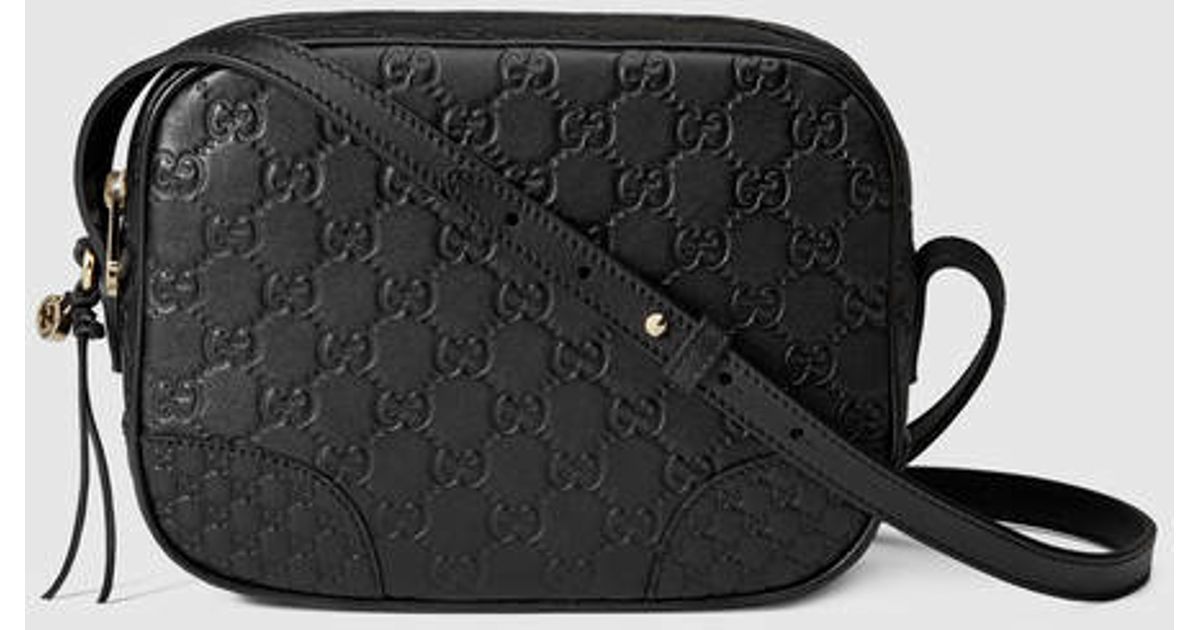 Gucci Bree Ssima Mini Messenger Bag in Black (black guccissima) | Lyst