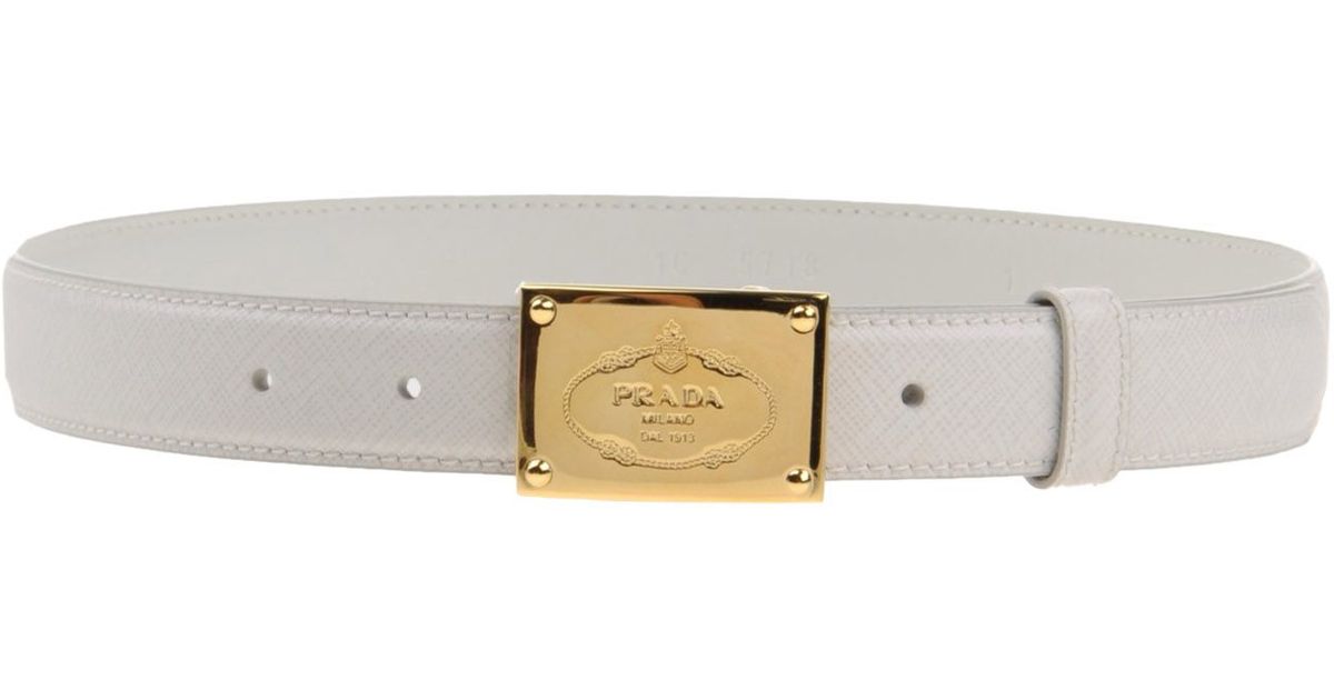 white prada belt