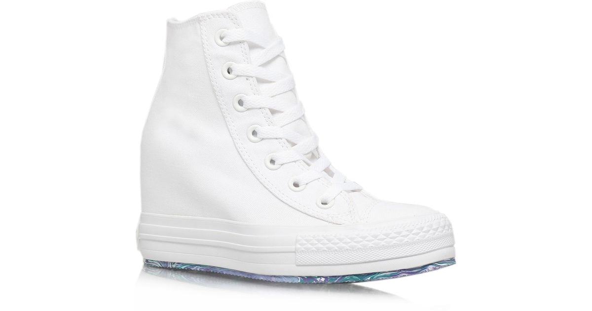 Lyst - Converse White Chuck Taylor Platform Plus Wedge Trainers in White