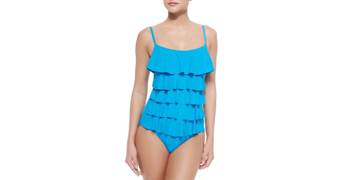magisculpt tiered ruffle swimsuit