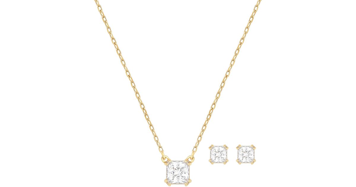 swarovski attract set square in gold save 17 lyst swarovski attract set square in gold save 17 lyst