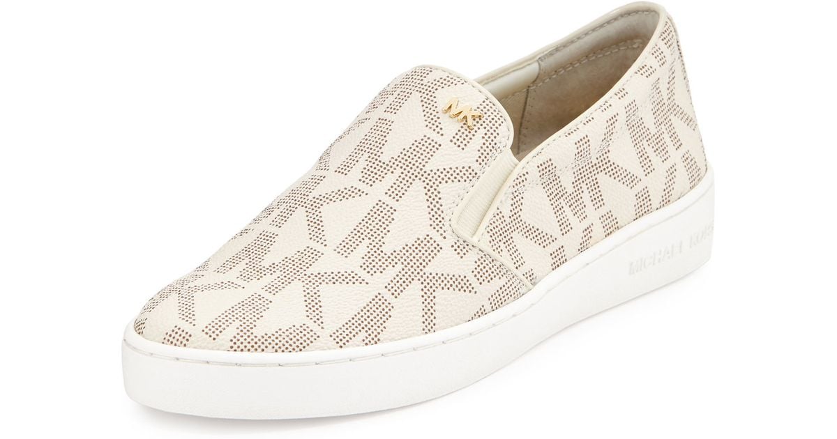 Lyst - Michael Michael Kors Keaton Logo-print Slip-on Sneaker in White