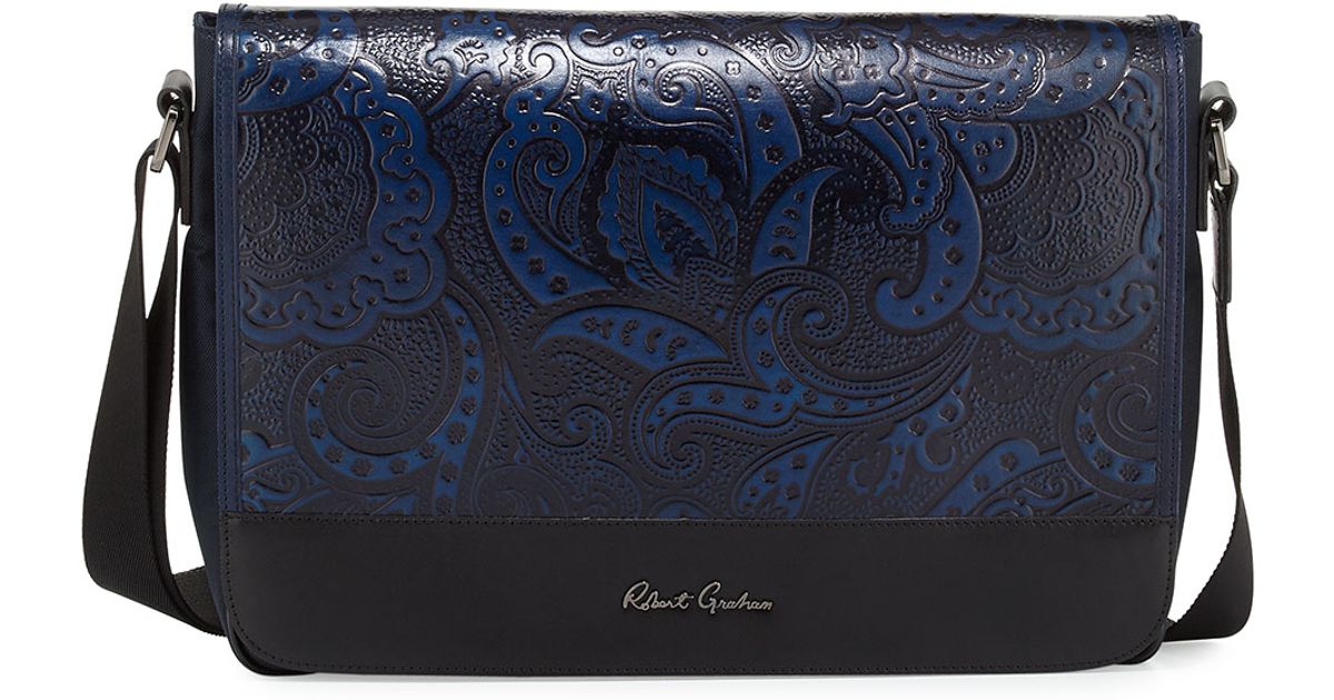 robert graham leather messenger bag