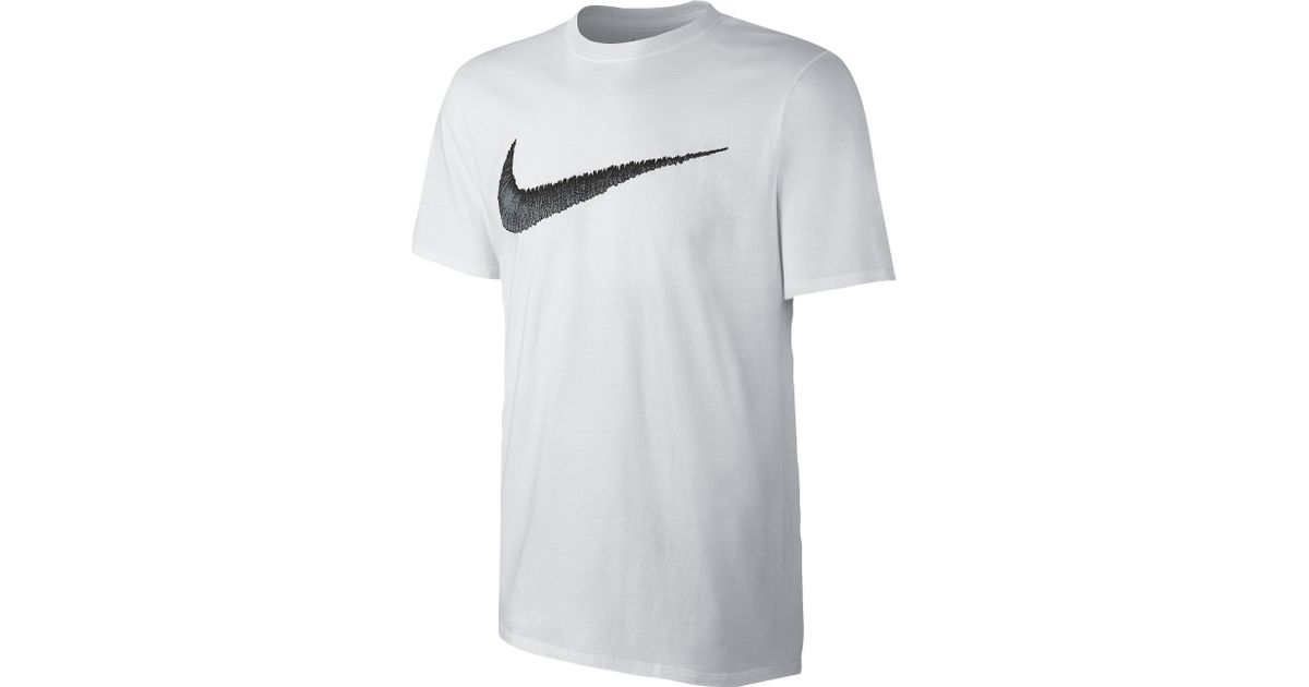 Nike Hangtag Swoosh Short Sleeve T-shirt in White for Men - Lyst