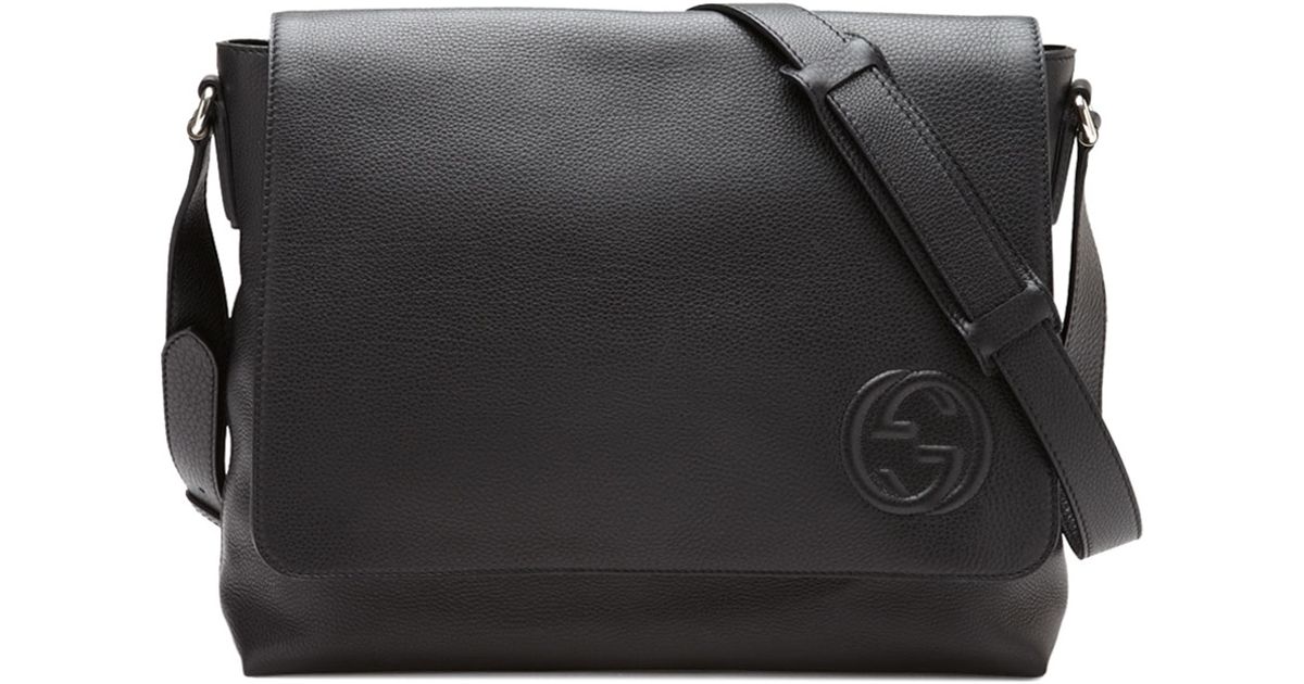 Lyst Gucci Soho Men S Leather Messenger Bag In Black For