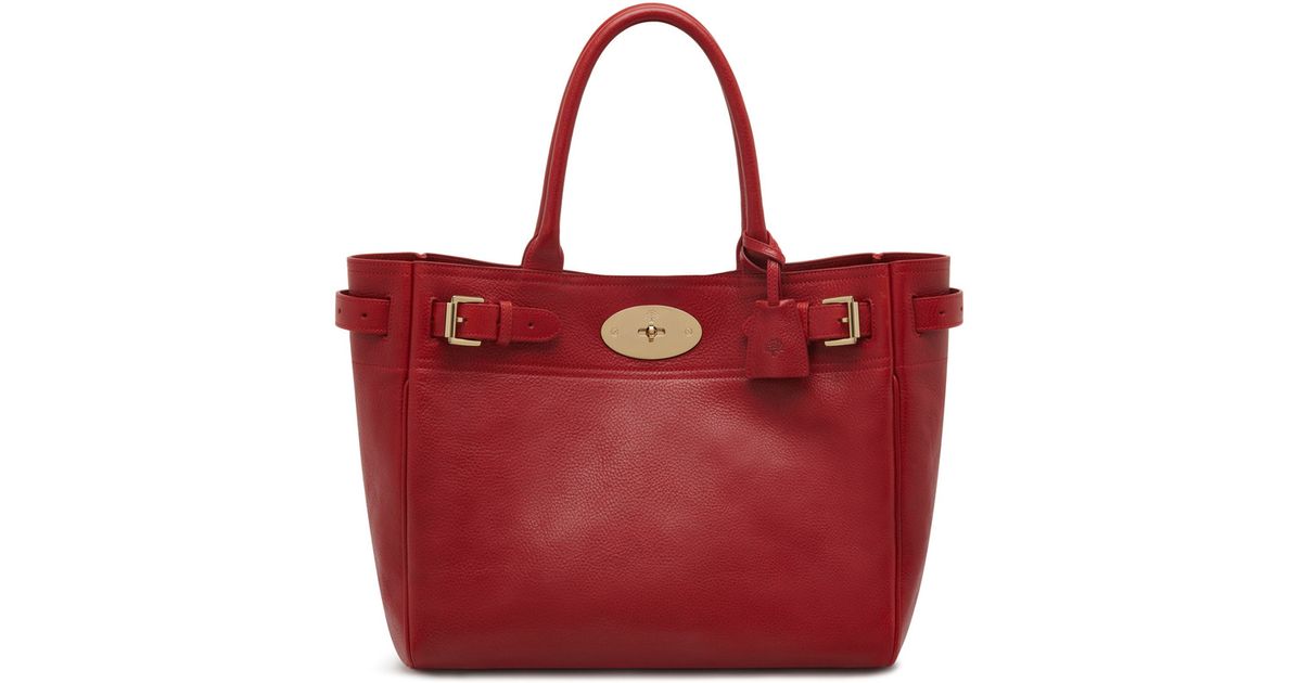 Lyst Mulberry Bayswater Tote In Red