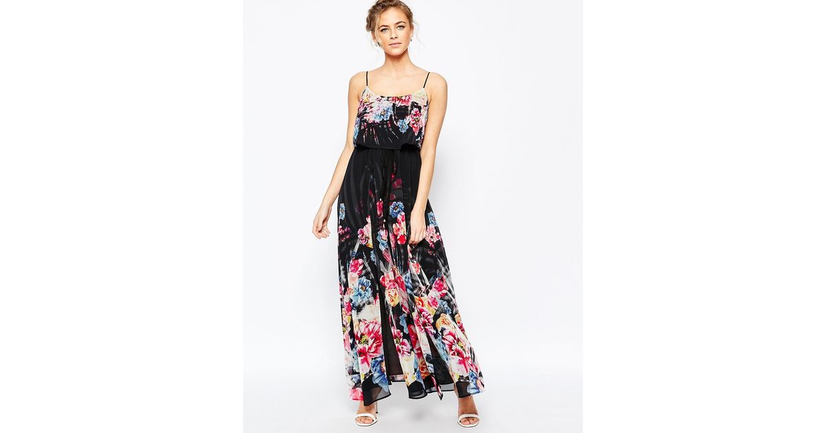 coast costa rica maxi dress in floral in black lyst coast costa rica maxi dress in floral in black lyst