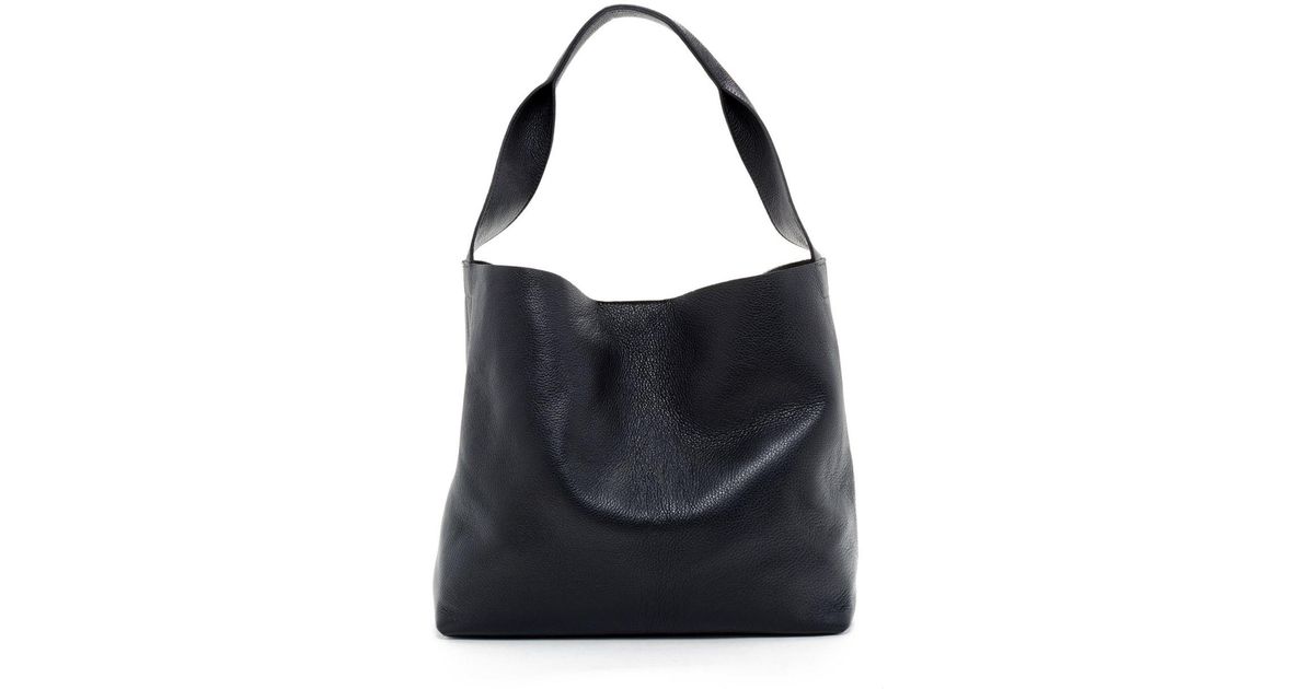 Lyst Eileen Fisher Textured Italian Leather Bucket Tote In Black