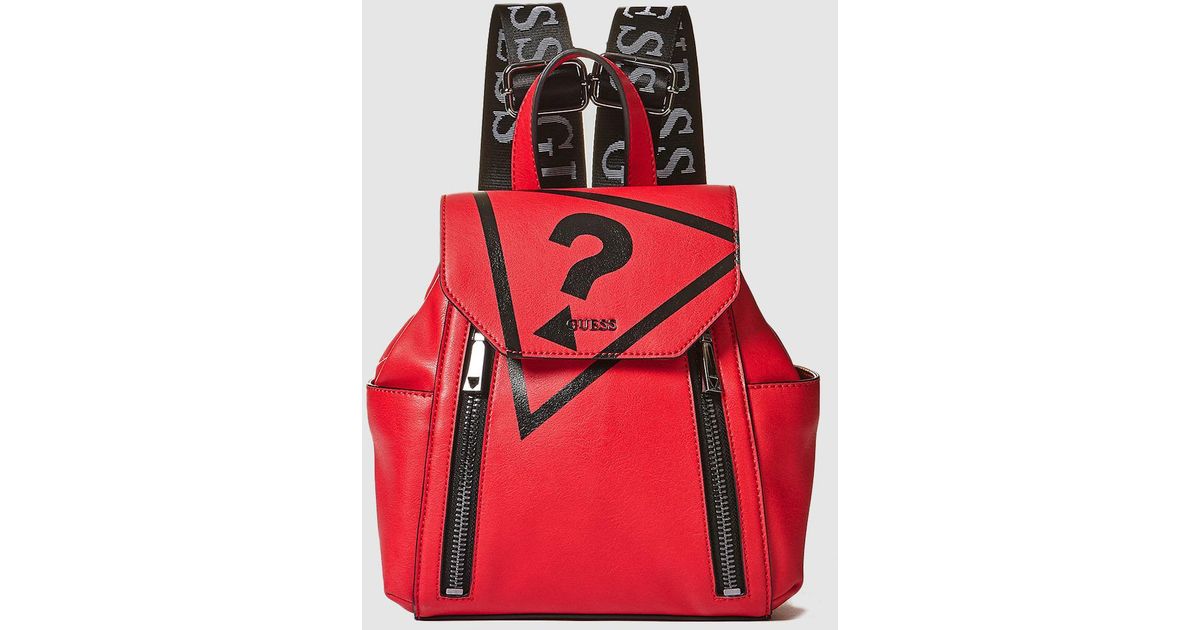 Lyst - Guess Small Red Backpack With Outer Pockets in Red