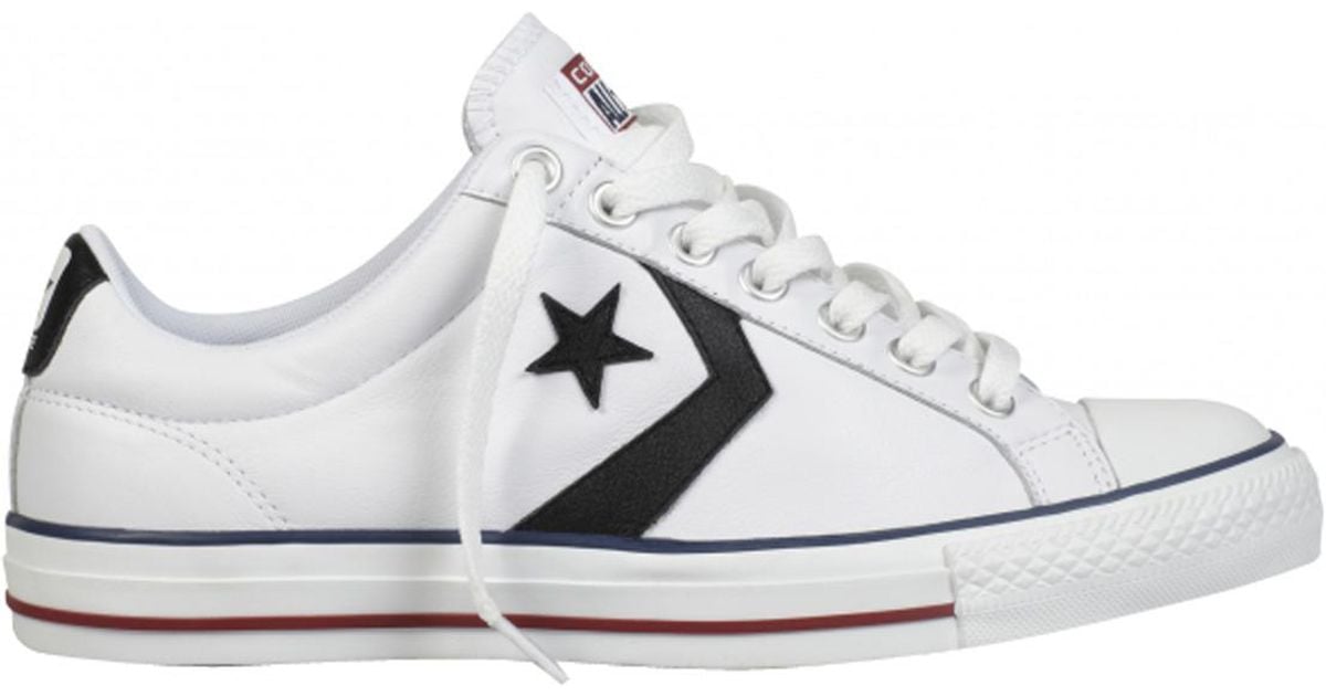 converse star player ev ox white leather mens trainers