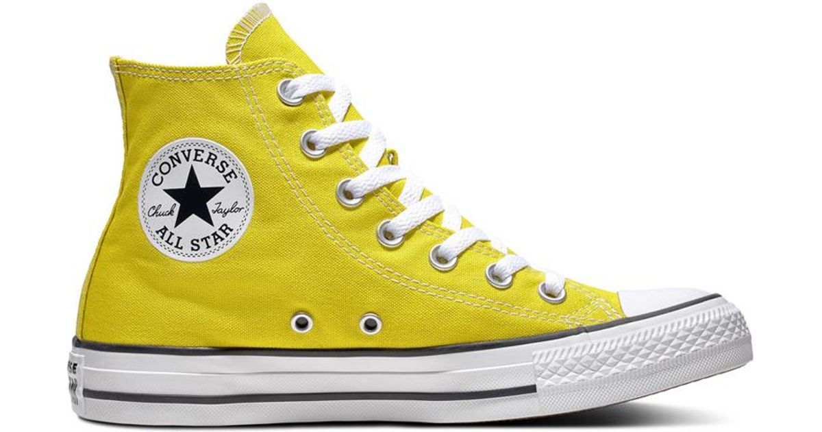 yellow converse trainers