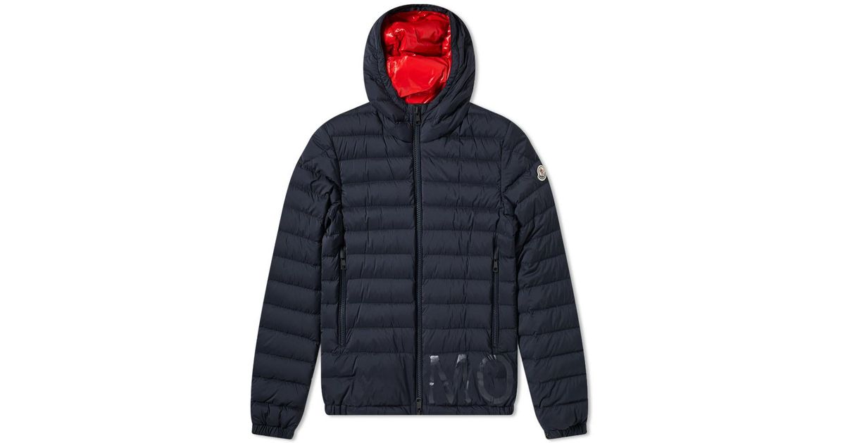 Moncler Synthetic Dreux Hooded Down Jacket in Blue for Men - Lyst