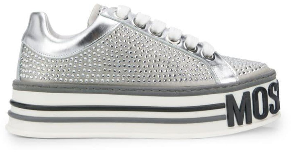 silver platform sneakers womens