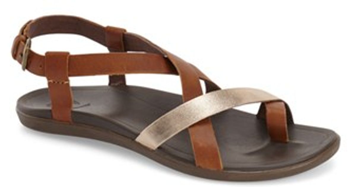 Olukai Upena Leather Sandals In Brown Lyst 8267