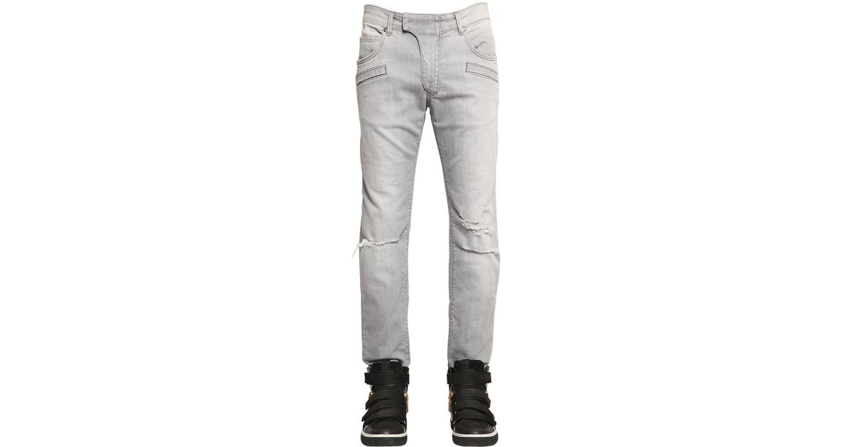 grey destroyed jeans