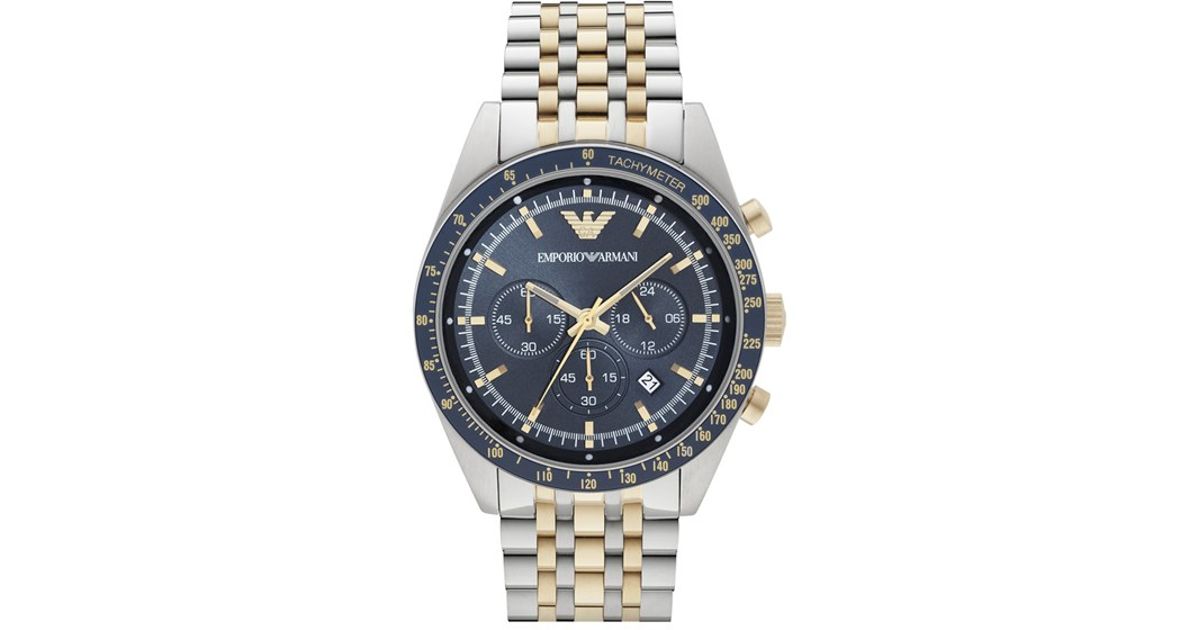 suits armani silver Watch in Emporio Bracelet Lyst   armani Chronograph