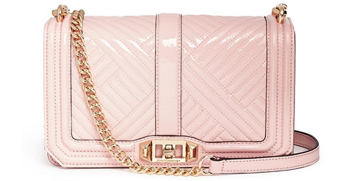 Rebecca minkoff 'love' Chevron Quilted Patent Leather Crossbody Bag in ...