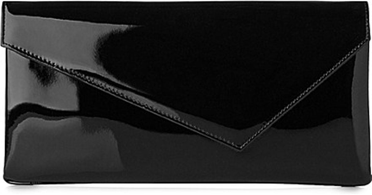 large black patent clutch bag