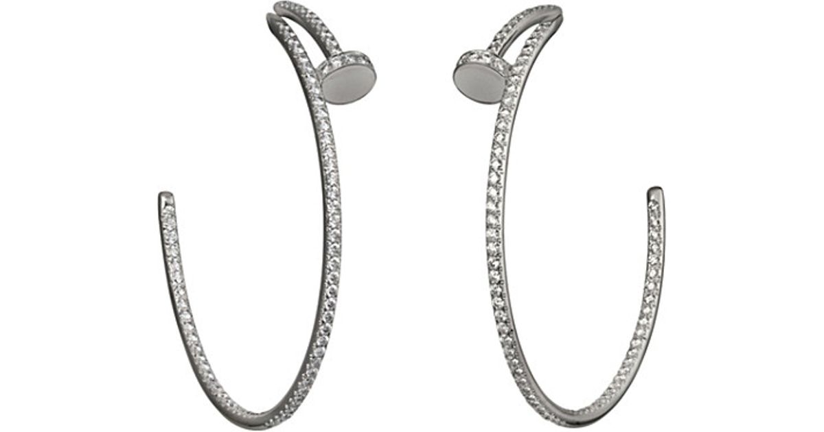 Cartier Juste Un Clou 18 Carat White Gold And Diamond Earrings In Cartier Juste Un Clou 18 Carat White Gold And Diamond Earrings In Metallic Lyst