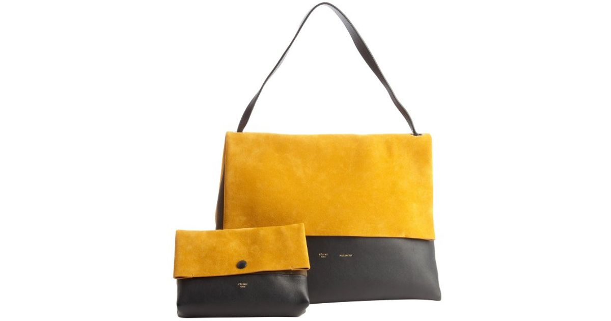 Cline Goldenrod Suede and Navy Leather All Soft Shoulder Bag in ...  