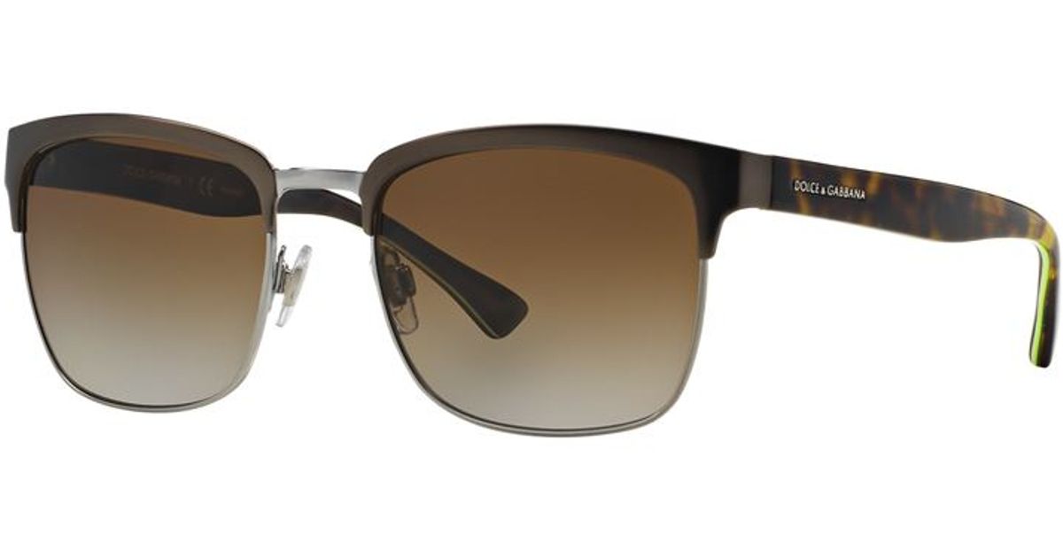 Dolce & gabbana Thin Wayfarer Sunglasses in Brown for Men