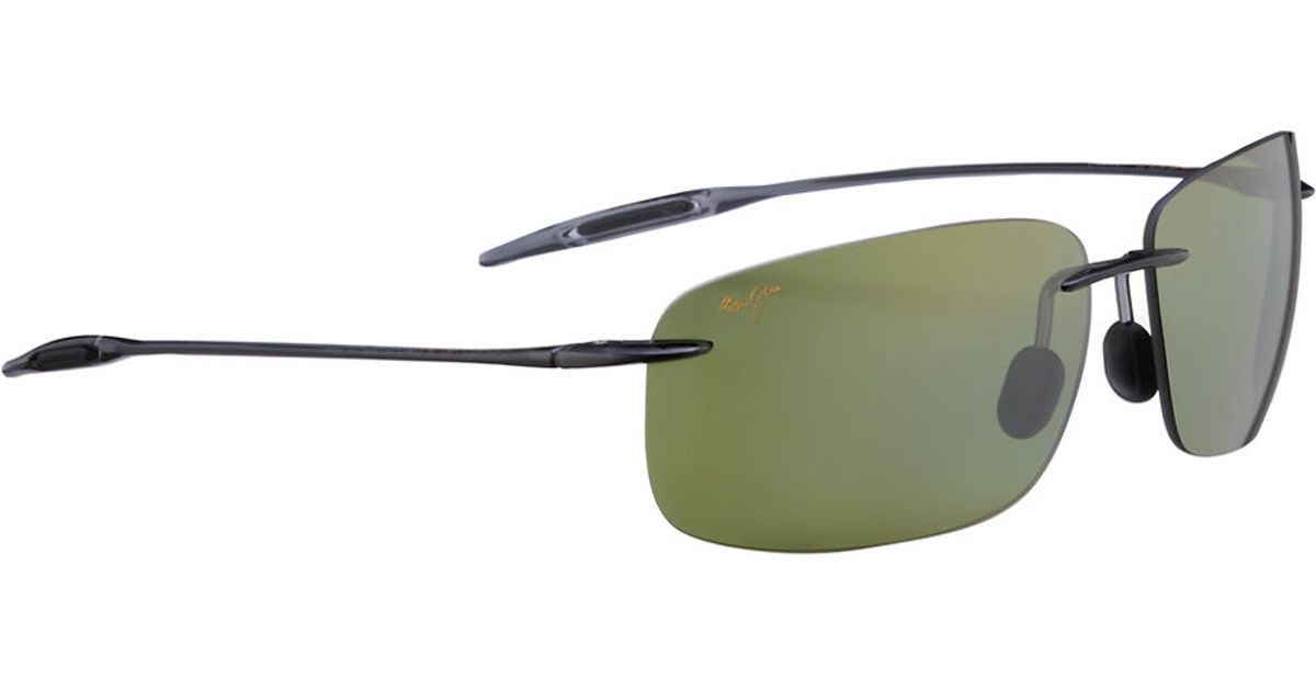 Maui jim Breakwall Polarized Rimless Rectangular Sunglasses in Black