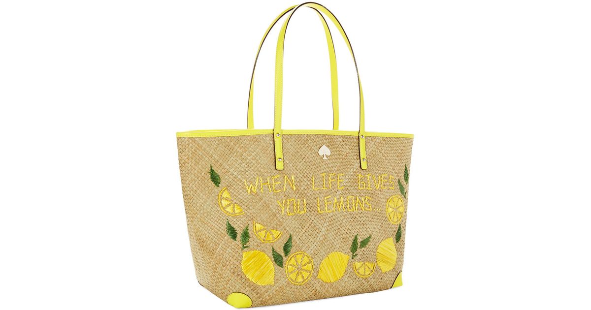 Lyst - Kate Spade New York Wicker Beach Bag in Yellow