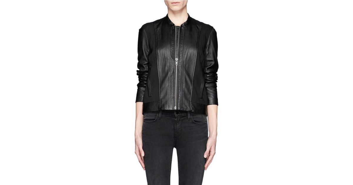 Lyst Helmut Lang Sweatshirt Jersey Leather Jacket In Black