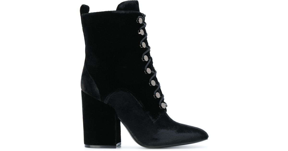 Kendall + Kylie Leather Lace Up Boots in Black - Lyst