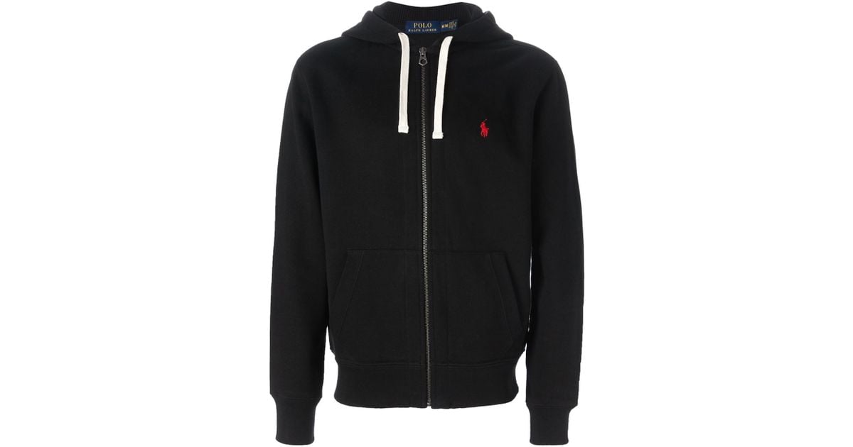 black polo hoodie men