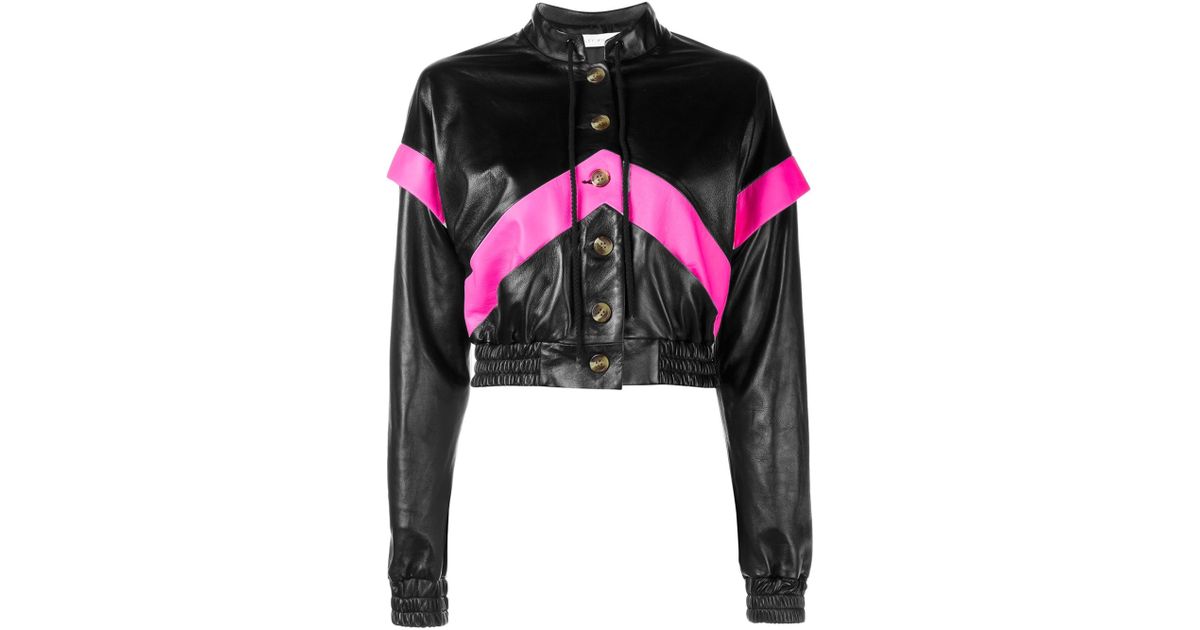 Lyst - Ashley Williams Leather Bomber Jacket in Black