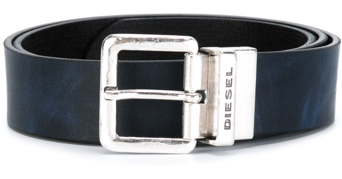 Diesel Branded Buckle Belt in Blue for Men | Lyst