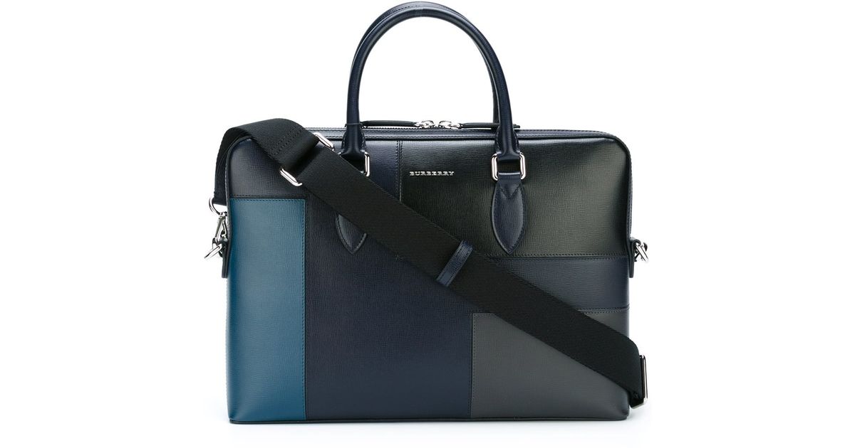 Burberry Patchwork Laptop Bag in Multicolor for Men (BLUE ...